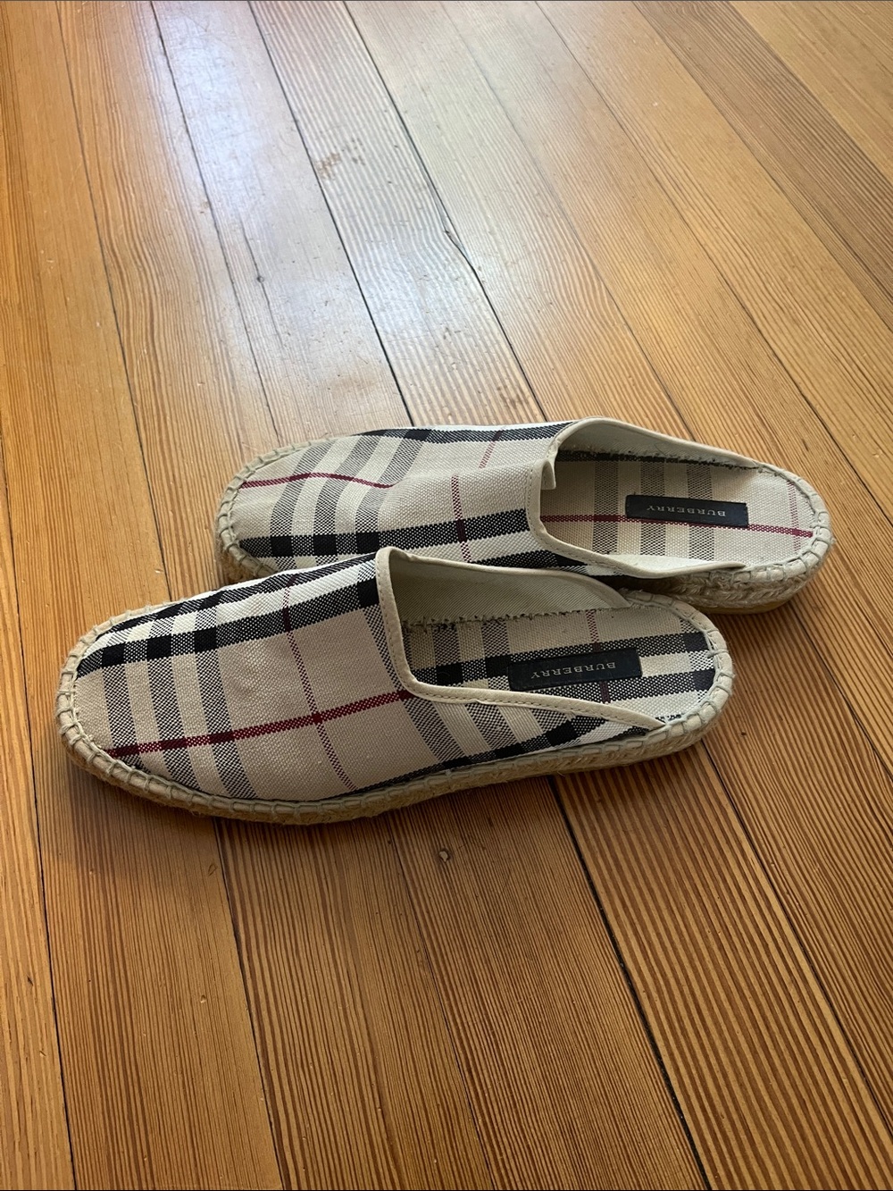 Burberry Nova Check Pattern Canvas Mules